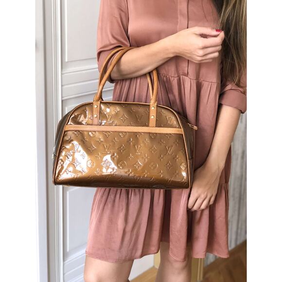 Louis Vuitton Tompkins Square Satchel Handbag Monogram Patent Leather Brown - Picture 2 of 15